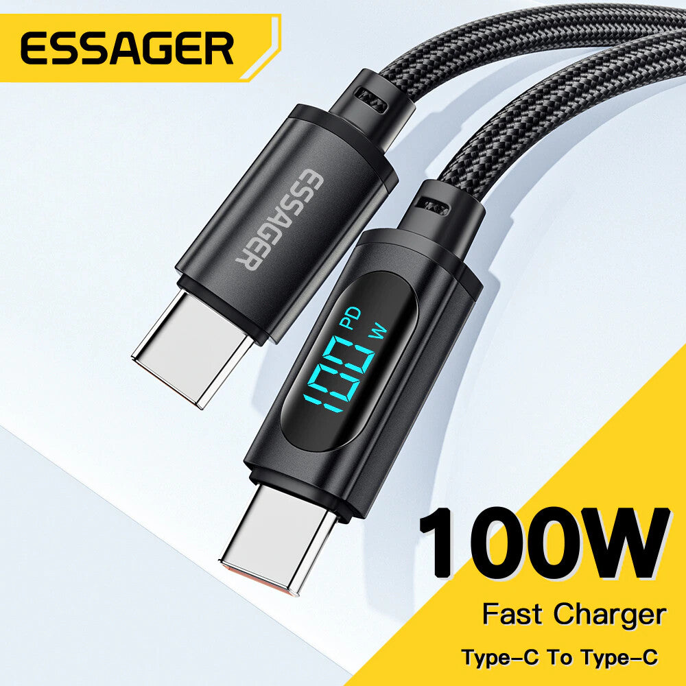 100W USB-C Fast Charging Cable with Power Display
