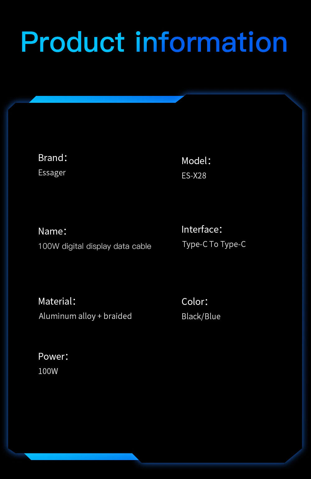 100W USB-C Fast Charging Cable with Power Display